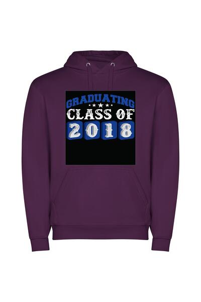 iLovePrints Timeless Class of 2018 Φούτερ με κουκούλα σε χρώμα Μωβ