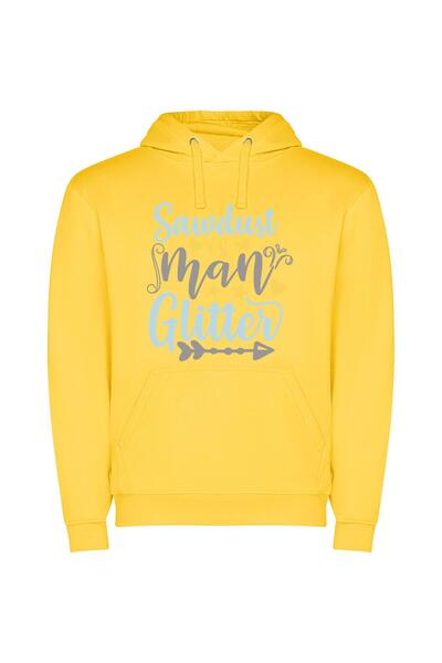 iLovePrints Glamourized Sawdust Sparkles Φούτερ με κουκούλα σε χρώμα Κίτρινο