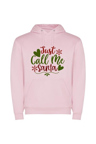 iLovePrints Santa's Merry Call Sign Φούτερ με κουκούλα σε χρώμα Ροζ