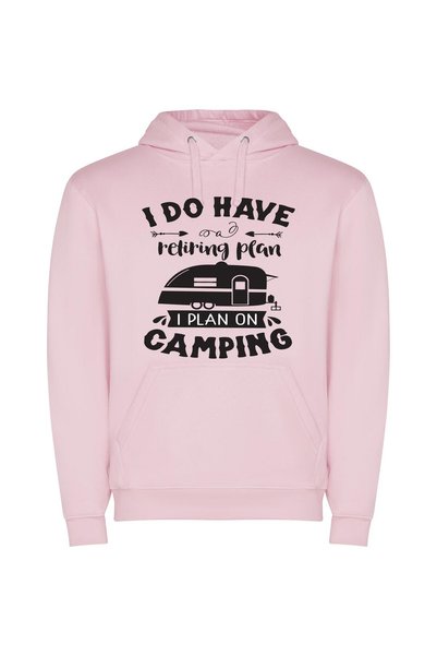iLovePrints Camping Mastermind Plan Φούτερ με κουκούλα σε χρώμα Ροζ
