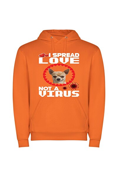 iLovePrints Corona-Chi Happiness Φούτερ με κουκούλα σε χρώμα Πορτοκαλί