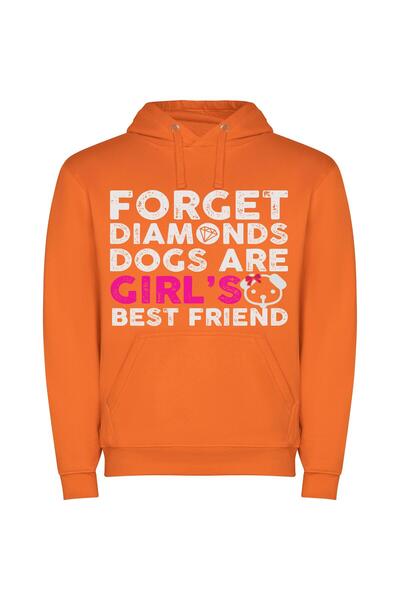 iLovePrints Dazzling Girl Gang Glam Φούτερ με κουκούλα σε χρώμα Πορτοκαλί