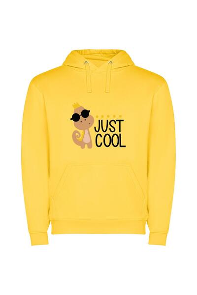 iLovePrints Cool Monkey Chicfest Φούτερ με κουκούλα σε χρώμα Κίτρινο