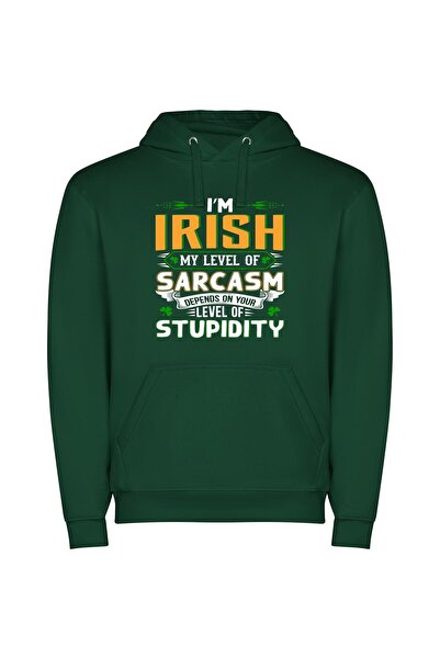iLovePrints Irish Sarcasm: Shamrocked Sophistication Φούτερ με κουκούλα σε χρ...