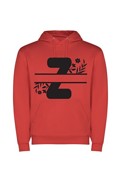 iLovePrints Monochrome Logo Collection Φούτερ με κουκούλα σε χρώμα Κόκκινο