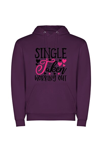 iLovePrints Single Fitness Line Formation Φούτερ με κουκούλα σε χρώμα Μωβ