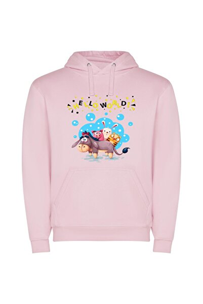 iLovePrints Animal Joyride Φούτερ με κουκούλα σε χρώμα Ροζ