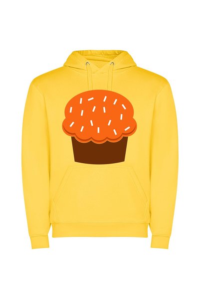 iLovePrints Sprinkled Delightful Cupcake Φούτερ με κουκούλα σε χρώμα Κίτρινο