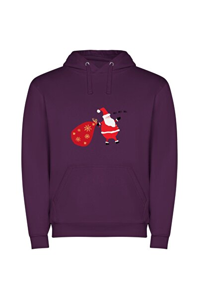 iLovePrints Jolly Seasons Greetings Φούτερ με κουκούλα σε χρώμα Μωβ