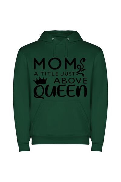 iLovePrints Moms: Royal Unlimited Love Φούτερ με κουκούλα σε χρώμα Πράσινο