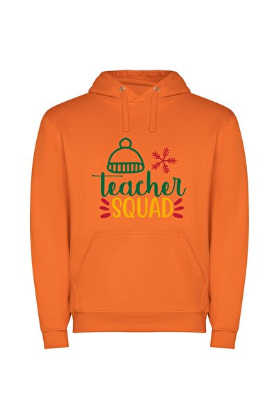 iLovePrints Charming Snowflake Teacher Squad Φούτερ με κουκούλα σε χρώμα Πορτ...