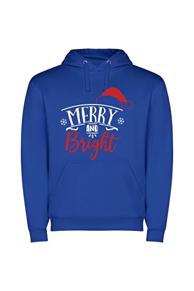 iLovePrints Gleaming Festive Radiance Φούτερ με κουκούλα σε χρώμα Μπλε