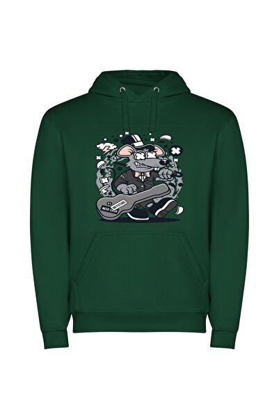 iLovePrints Rat's Groovy Gang Φούτερ με κουκούλα σε χρώμα Πράσινο