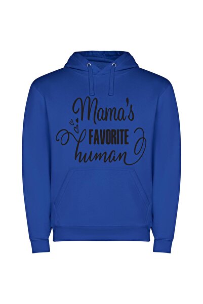 iLovePrints Mama's Beloved Fan Φούτερ με κουκούλα σε χρώμα Μπλε