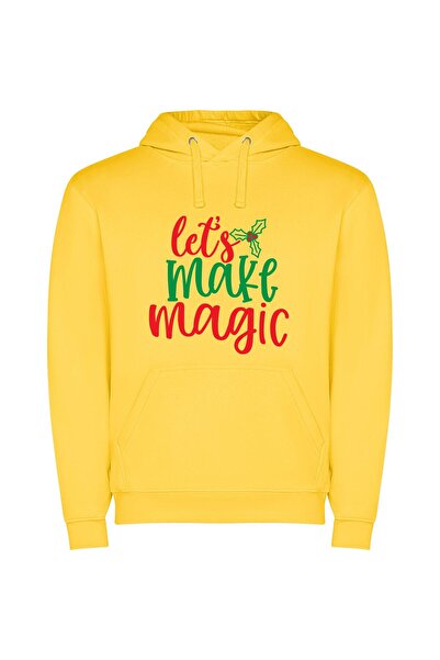 iLovePrints Magic Manifested: Colorful Sign Φούτερ με κουκούλα σε χρώμα Κίτρινο