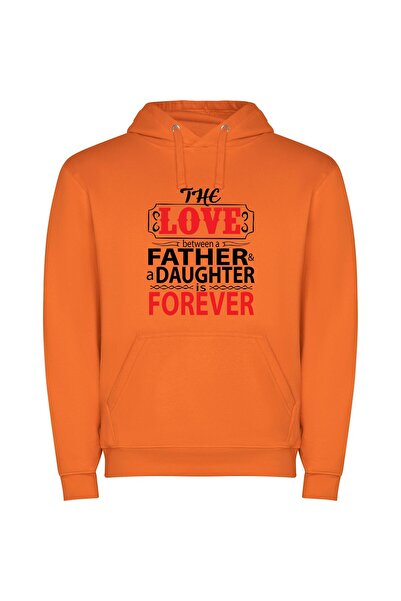 iLovePrints Eternal Love's Red Letters Φούτερ με κουκούλα σε χρώμα Πορτοκαλί