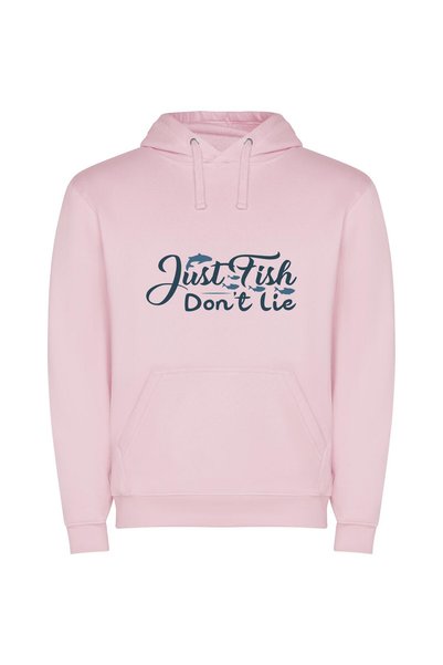 iLovePrints Truthful Fish Tales: Lostfish Φούτερ με κουκούλα σε χρώμα Ροζ