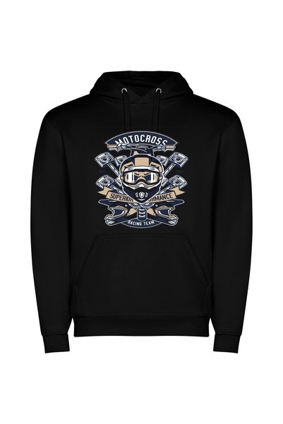 iLovePrints Elite Motorcycle Emblem Φούτερ με κουκούλα σε χρώμα Μαύρο