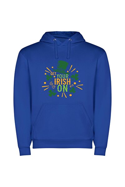 iLovePrints Irish Youtuber's Lucky Charm Φούτερ με κουκούλα σε χρώμα Μπλε