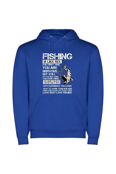 iLovePrints Fearful Thrill: Hooked Passion Φούτερ με κουκούλα σε χρώμα Μπλε