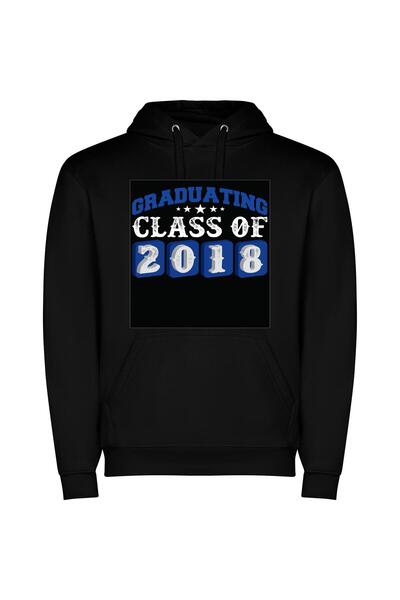 iLovePrints Timeless Class of 2018 Φούτερ με κουκούλα σε χρώμα Μαύρο