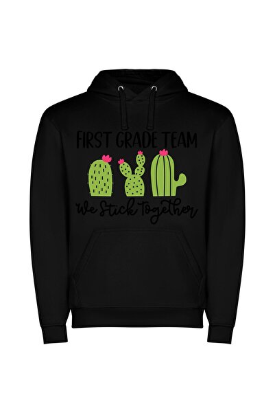 iLovePrints Firm Unity: Cactus Connection Φούτερ με κουκούλα σε χρώμα Μαύρο