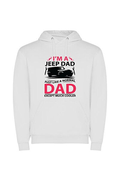 iLovePrints Dashing Dad's Dadaist Delight Φούτερ με κουκούλα σε χρώμα Λευκό