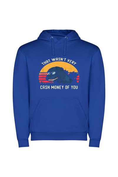 iLovePrints Cash Money Couture Φούτερ με κουκούλα σε χρώμα Μπλε
