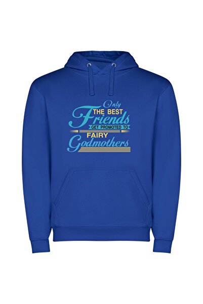 iLovePrints Divine Friendships Ascend: A Quote Φούτερ με κουκούλα σε χρώμα Μπλε