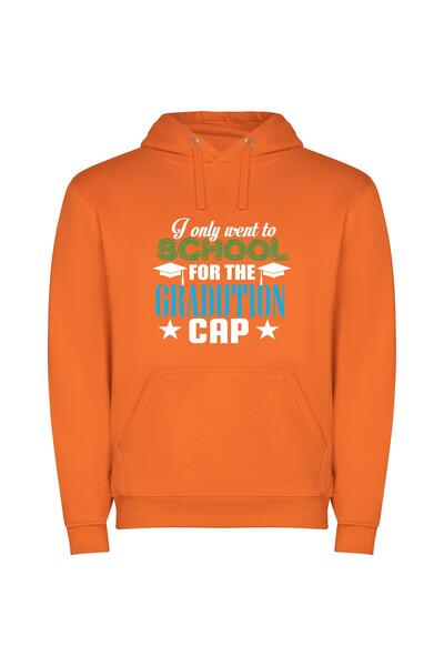 iLovePrints Blue Grad School Chic Φούτερ με κουκούλα σε χρώμα Πορτοκαλί