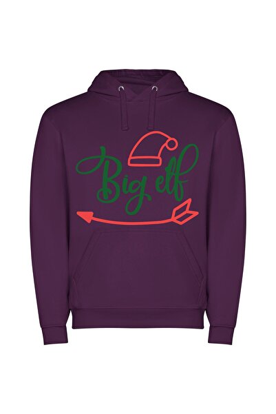 iLovePrints Enchanting Elf Crossing Sign Φούτερ με κουκούλα σε χρώμα Μωβ