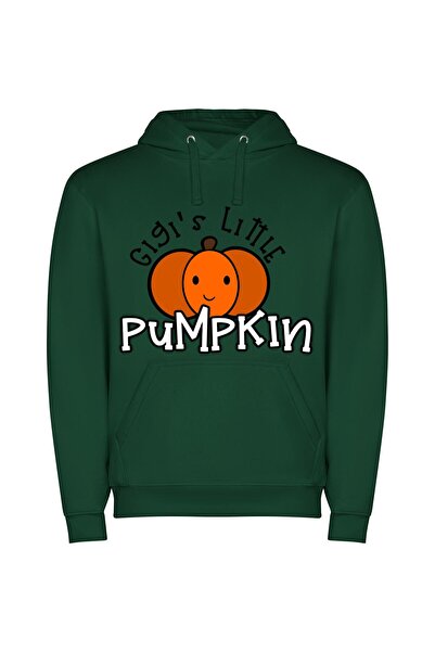 iLovePrints Pumpkin Haven: Halloween Harvest Φούτερ με κουκούλα σε χρώμα Πράσινο