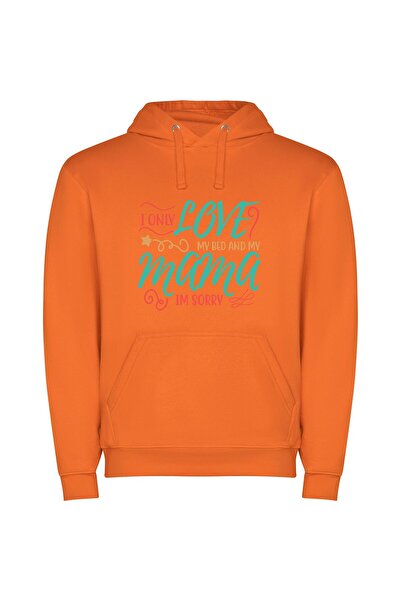 iLovePrints Mama, Bed, Love: Homely Elegance Φούτερ με κουκούλα σε χρώμα Πορτ...