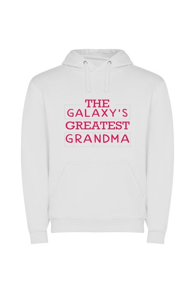 iLovePrints Galactic Grandma's Grandeur Φούτερ με κουκούλα σε χρώμα Λευκό