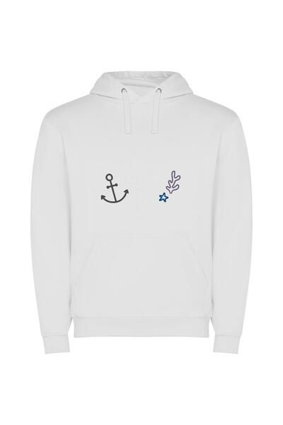 iLovePrints Cute Celestial Love Φούτερ με κουκούλα σε χρώμα Λευκό