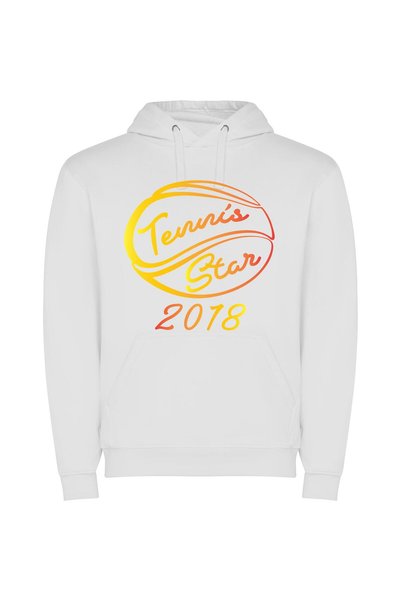 iLovePrints Starry Tennis Star 2018 Φούτερ με κουκούλα σε χρώμα Λευκό
