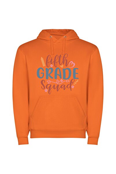 iLovePrints Fifth Grade Elite: High School Φούτερ με κουκούλα σε χρώμα Πορτοκαλί