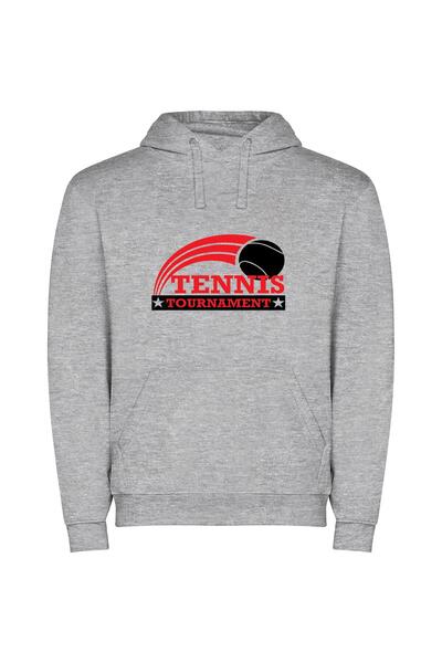 iLovePrints Game of Rackets Φούτερ με κουκούλα σε χρώμα Γκρι