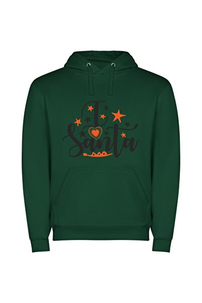 iLovePrints Santa's radiant beauty Φούτερ με κουκούλα σε χρώμα Πράσινο