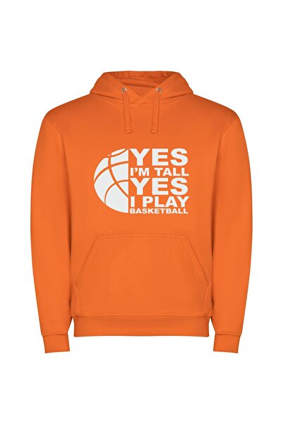 iLovePrints Tall Ball: Elegant Elevation Φούτερ με κουκούλα σε χρώμα Πορτοκαλί