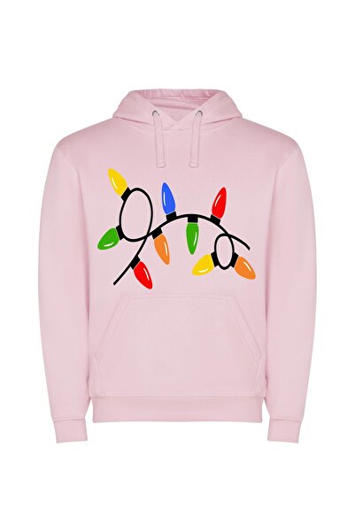 iLovePrints Radiant Festive Illumination Φούτερ με κουκούλα σε χρώμα Ροζ