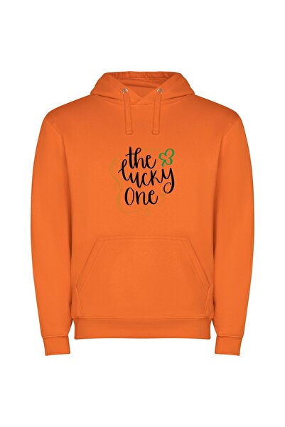iLovePrints Lucky St Patrick's Teaser Φούτερ με κουκούλα σε χρώμα Πορτοκαλί
