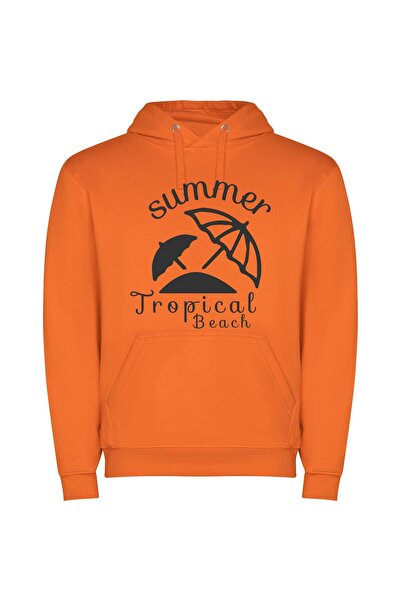 iLovePrints Tropical Bliss: Illustrator's Paradise Φούτερ με κουκούλα σε χρώμ...