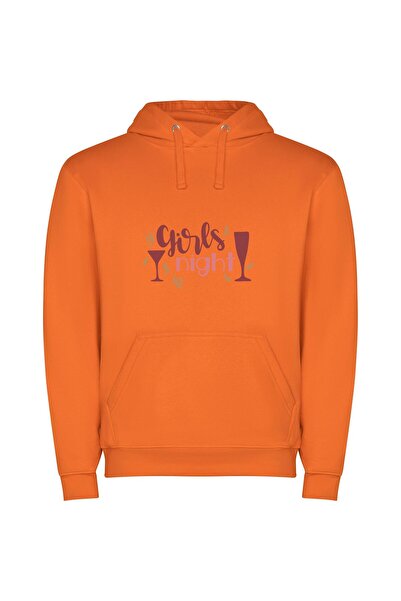 iLovePrints Girls' Wine Night Enchantment Φούτερ με κουκούλα σε χρώμα Πορτοκαλί