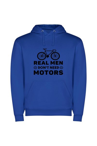iLovePrints Bicycle: Real Men Ride Φούτερ με κουκούλα σε χρώμα Μπλε