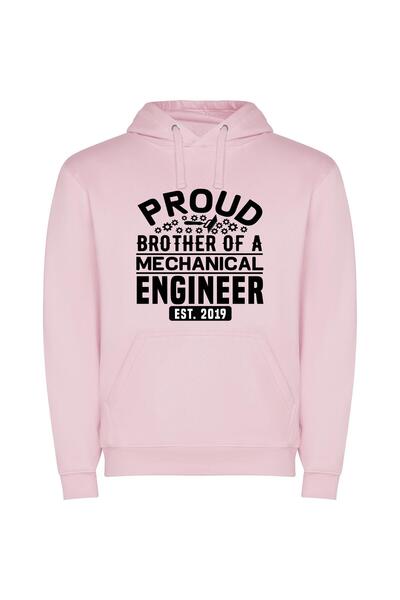 iLovePrints Mech Engine Bro 2019 Φούτερ με κουκούλα σε χρώμα Ροζ