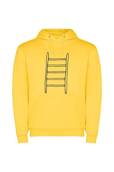 iLovePrints Infinite Ladder Lines Φούτερ με κουκούλα σε χρώμα Κίτρινο