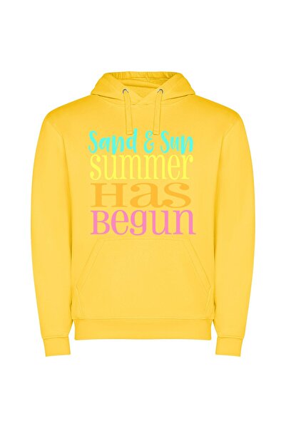 iLovePrints Sizzling Sands of Summer Φούτερ με κουκούλα σε χρώμα Κίτρινο