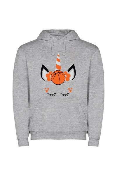iLovePrints Stellar Unicorn Basketball Φούτερ με κουκούλα σε χρώμα Γκρι
