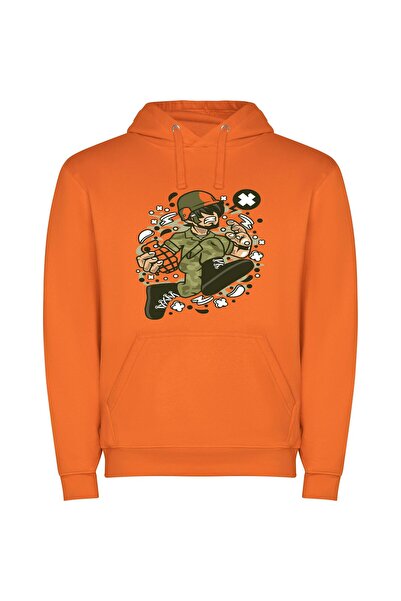 iLovePrints Skateboarding Guerrilla: Digital Vector War-Art Φούτερ με κουκούλ...